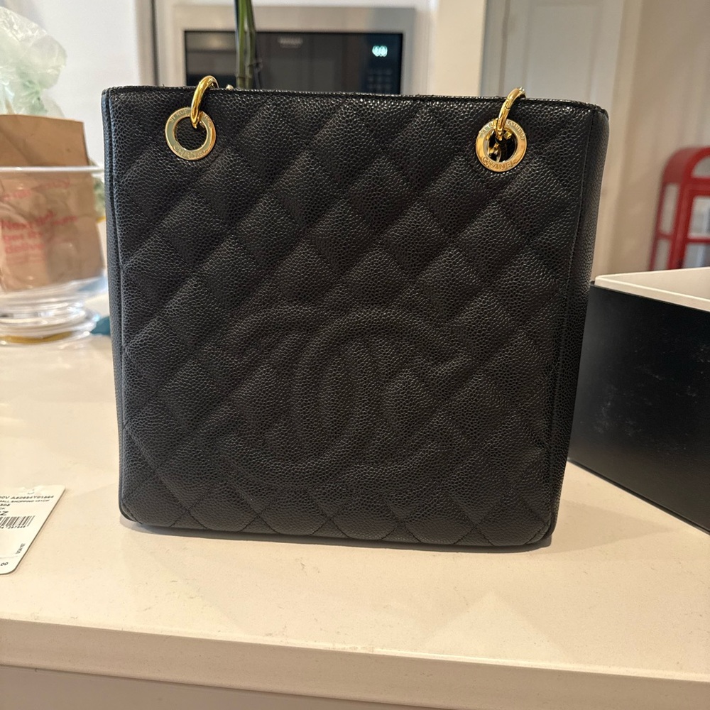 Chanel Petite Caviar Leather Shopping tote